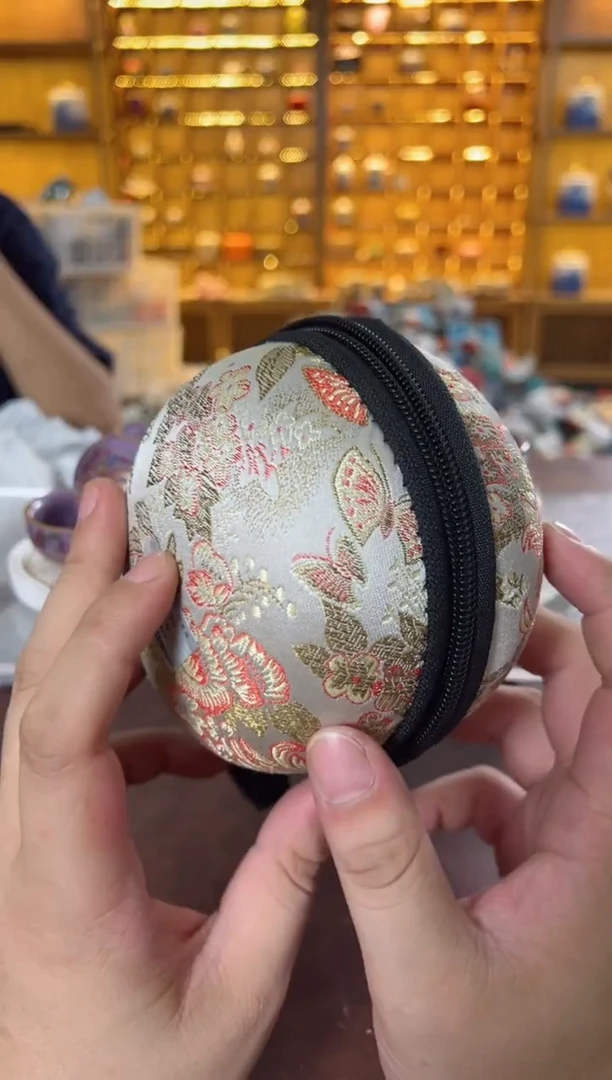 瓷片淘生活缠枝莲金银错紫汝宝瓶旅行套装+茶盘