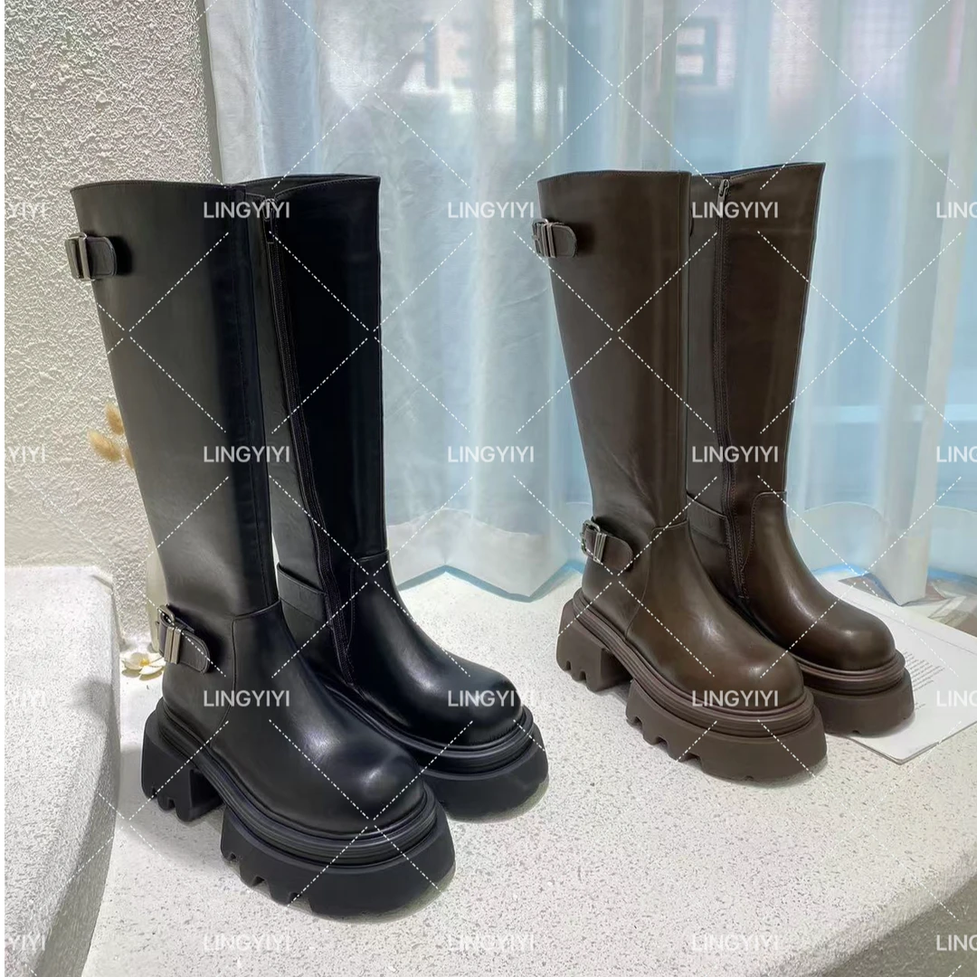 828-23玲一一款秋季时尚百搭潮流网红风长筒靴（7公分）
