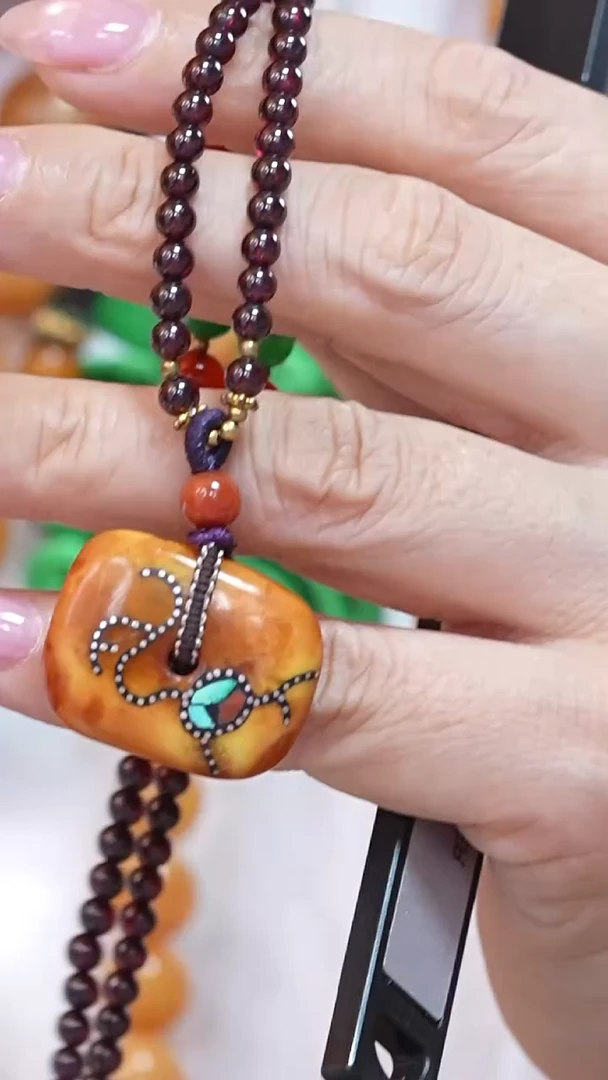 蜜蜡颈饰未镶嵌4396天然蜜蜡珠宝奇石云端妖孽全部保真