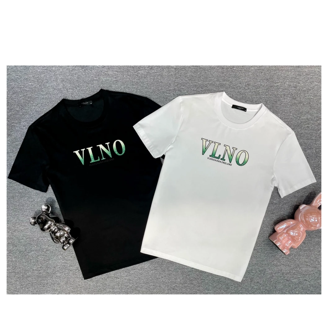 中高端男士夏季短袖印花时尚T恤个性圆领网红上衣欧美简约春夏