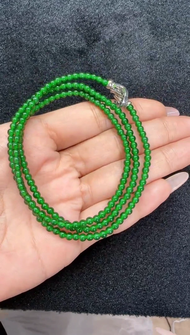 未镶嵌定制翡翠翡翠珠链34