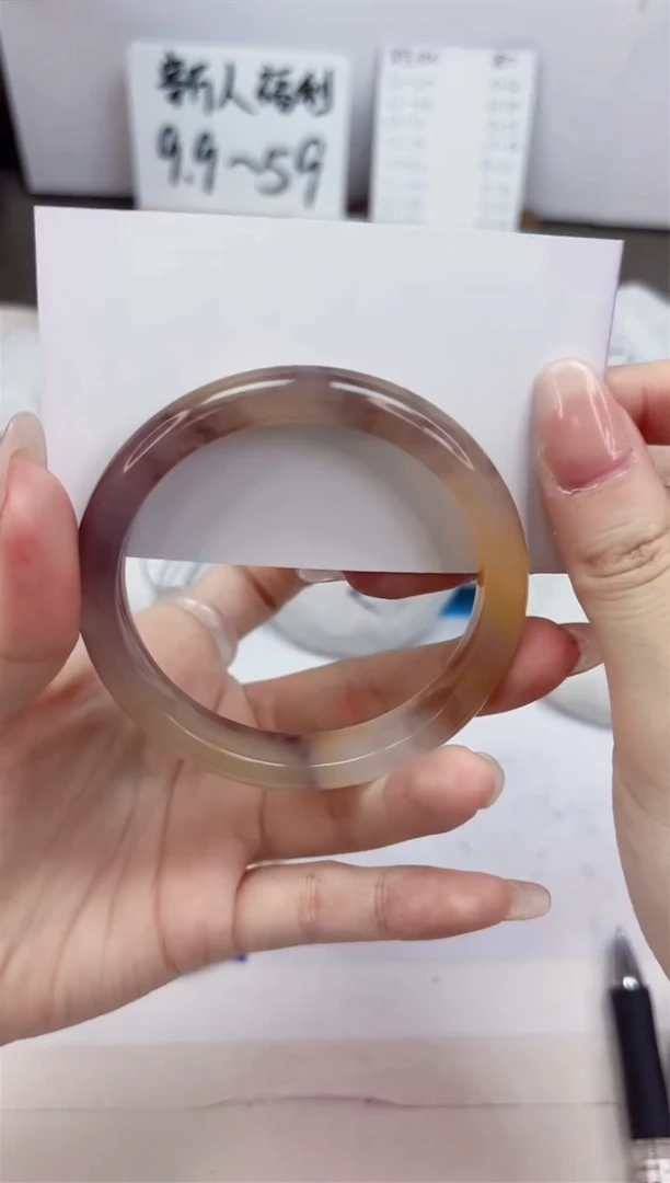 石英质玉手镯未镶嵌56-紫罗兰-圈口58.2