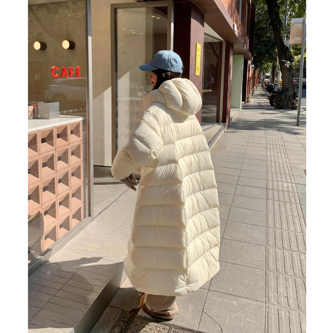 95白鸭绒超长款羽绒服女云朵泡芙2025年新款过膝到脚踝大被子外套