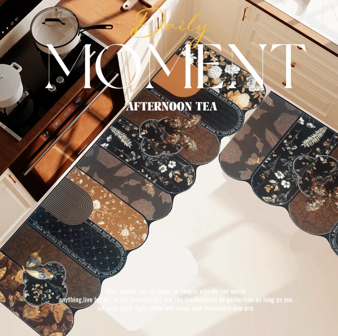 墨以-262【45X80+45X160】硅藻泥厨房地垫可擦免洗防滑吸水速干柔软