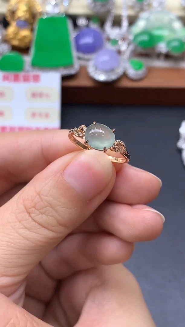 18K金镶嵌戒指翡翠208-中国好珍宝