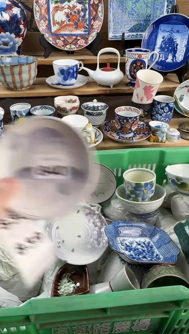 瓷片回****棚青花手绘釉下彩  840