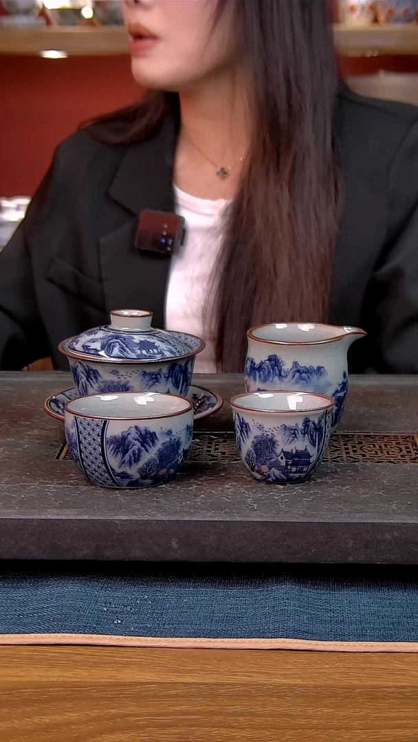 简装家用款4件套 老陶泥开片纹陶瓷茶具