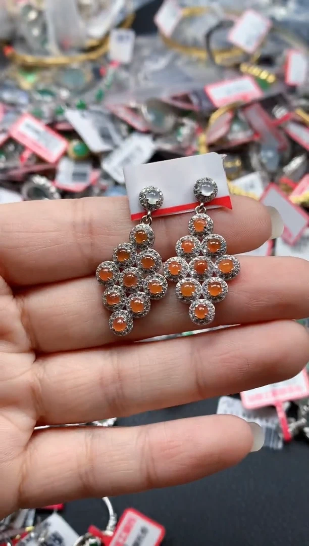 银S925镶嵌戒指翡翠天然A货缅甸翡翠