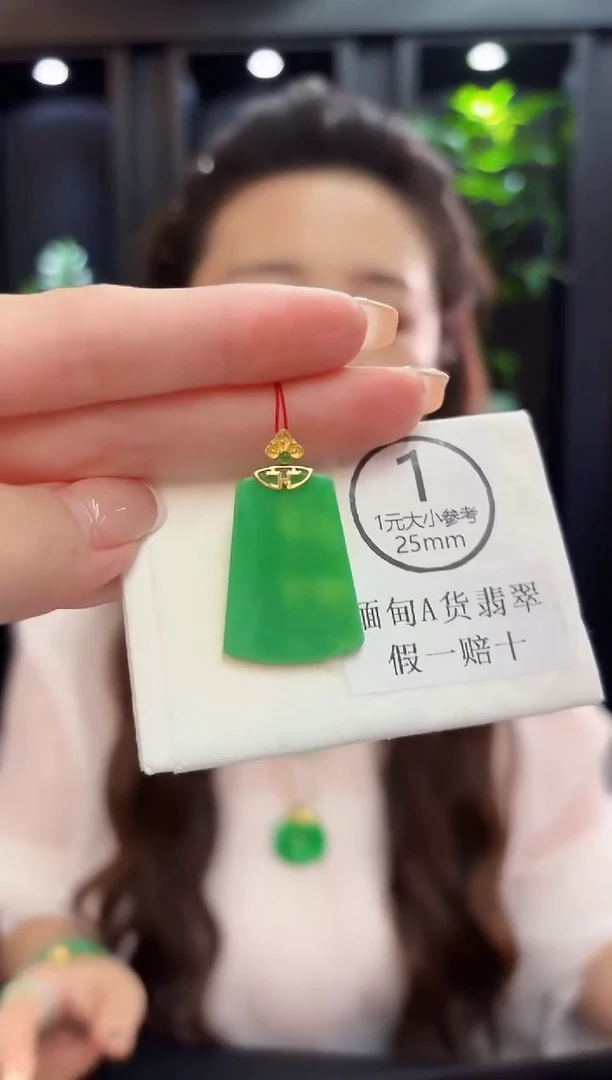 颈饰18K金镶嵌翡翠 缅料A货/支持复检/一件