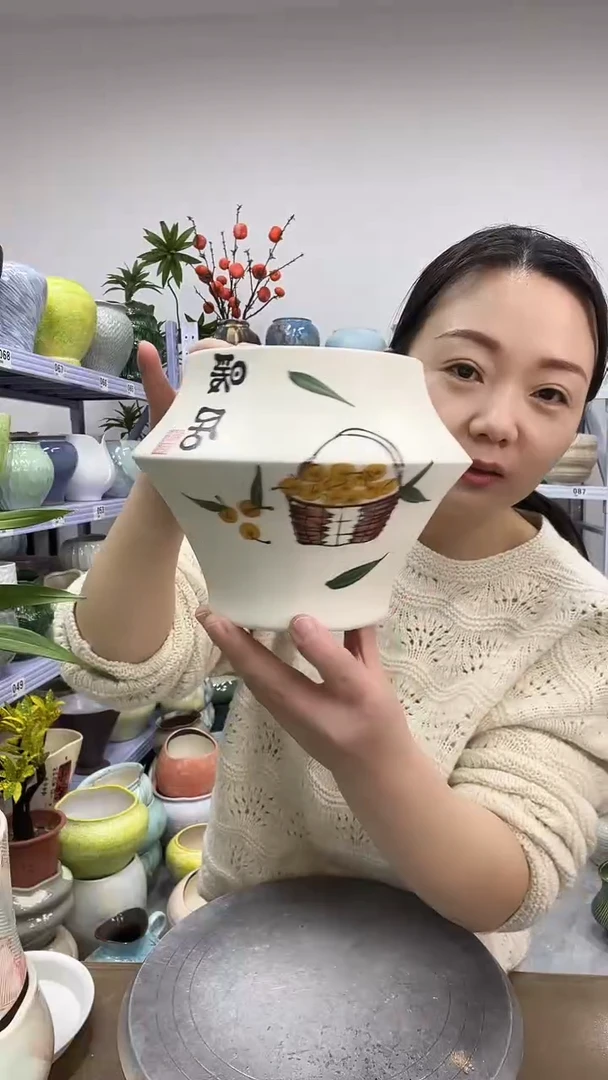 11.27陶瓷花盆直播链接高 14    口11