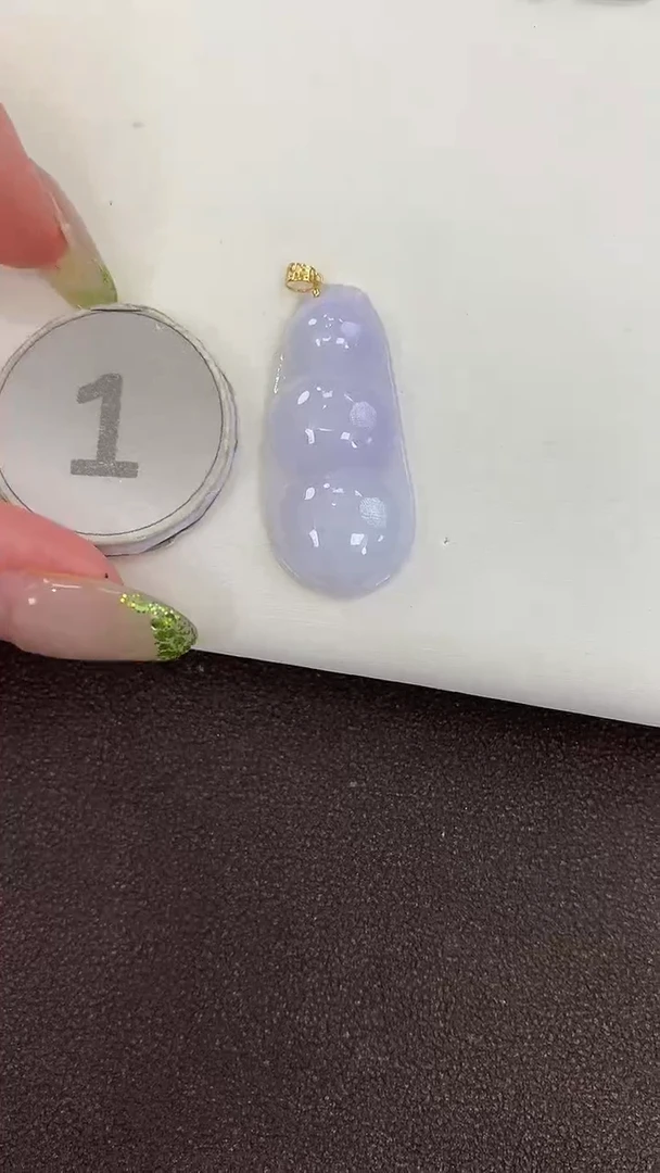 颈饰18K金镶嵌翡翠天然缅甸a货翡翠(多样性发其一