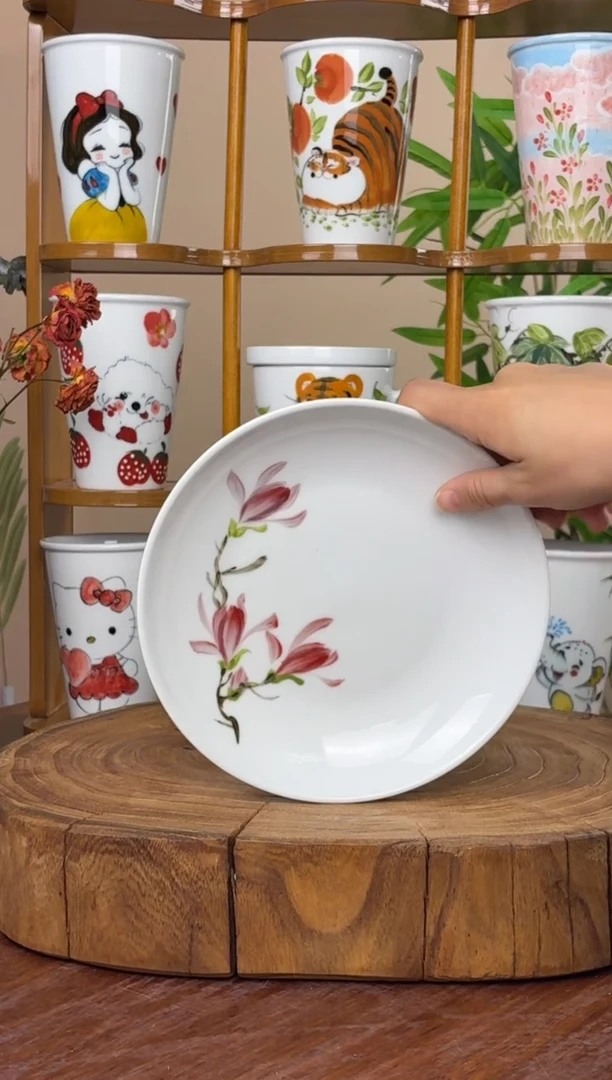 景德镇手绘釉中彩（食品级）浅盘