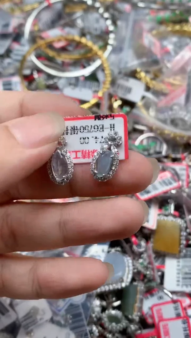 银S925镶嵌戒指翡翠天然A货缅甸翡翠