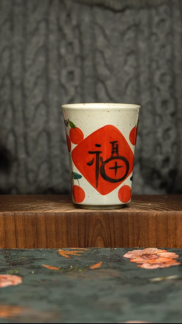 杯釉下彩手工手绘同款陶器