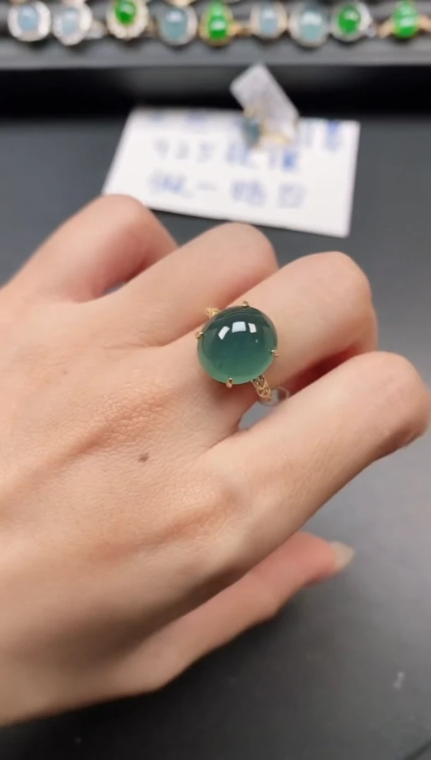 银S925镶嵌戒指翡翠11