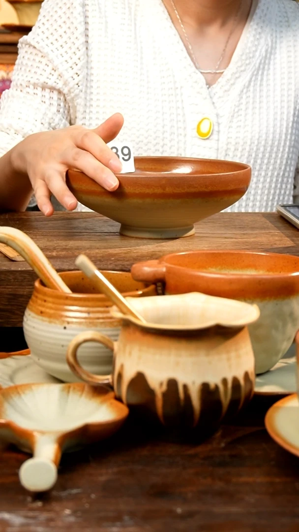 盘高颜值粗陶餐具限时抢购