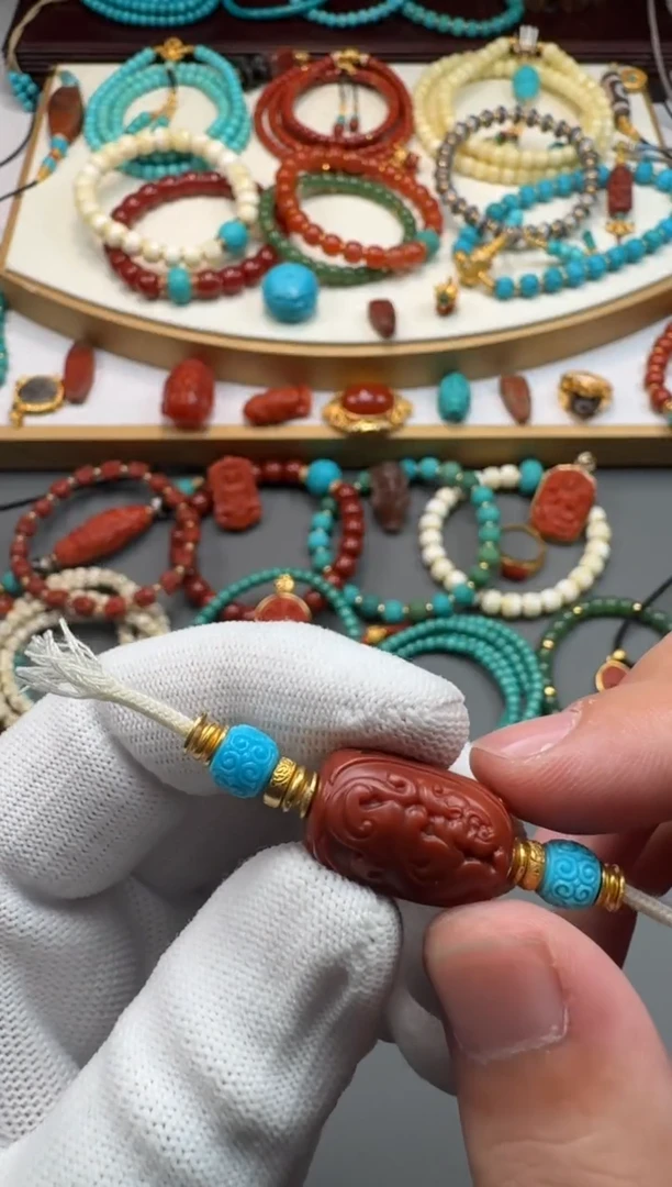 18K金镶嵌手串南红玛瑙源*~1111