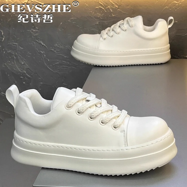 纪诗哲男鞋潮流透气轻便运动鞋子男款厚底时尚休闲鞋轻奢简约板鞋