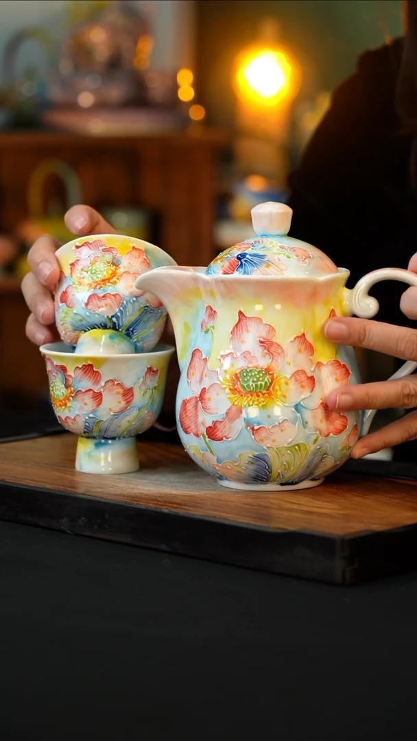 杯手绘心瓷陶瓷浮力