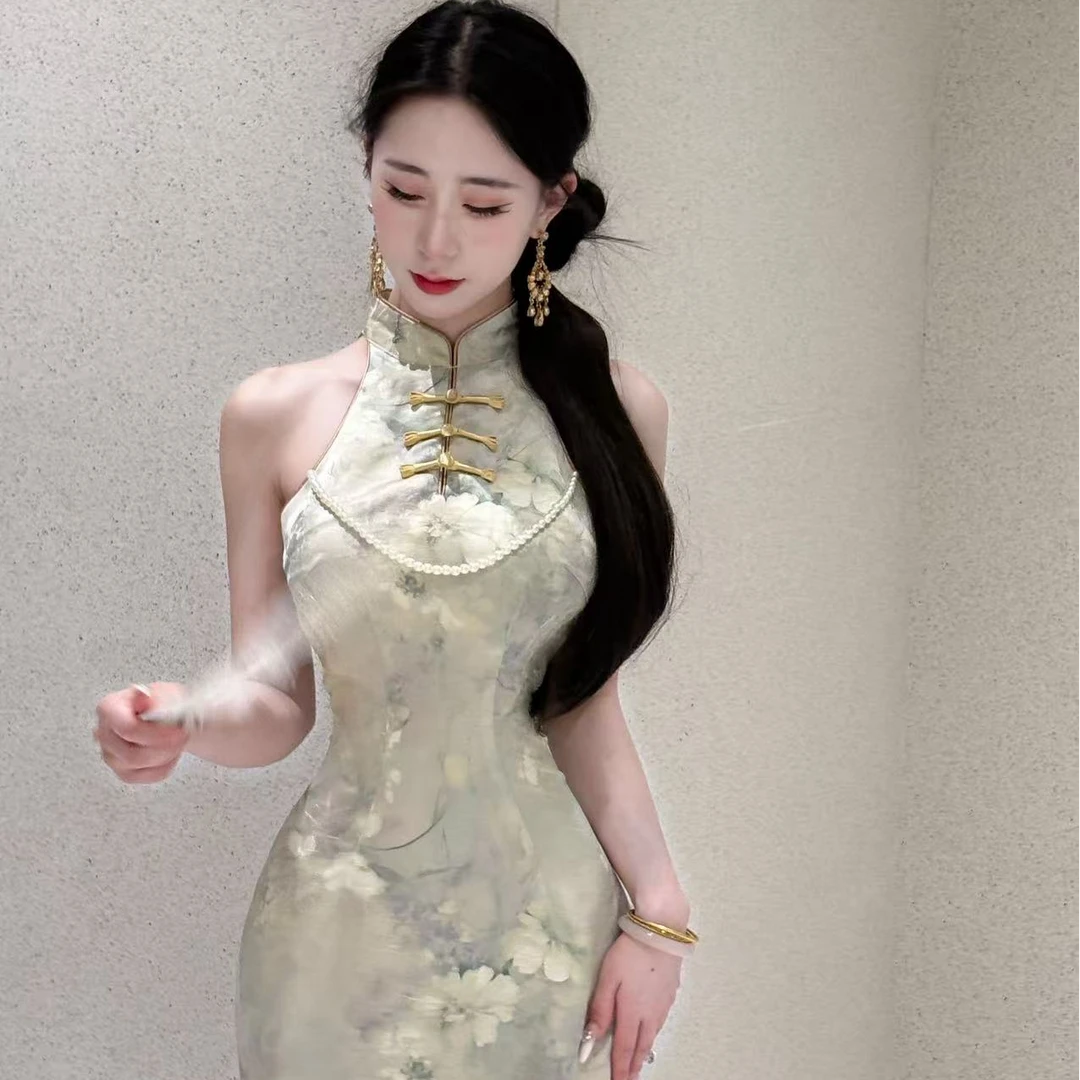 LHMknk1画报夫人原创自制新中式国风改良少女显瘦经典旗袍 圣女情