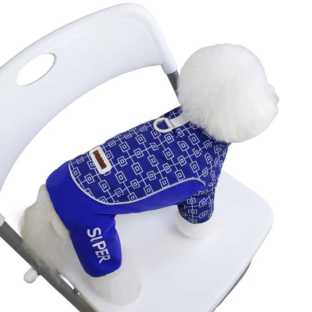 宠物小狗秋冬棉衣比熊泰迪小型犬外套外出牵引扣加厚加绒贵宾犬幼