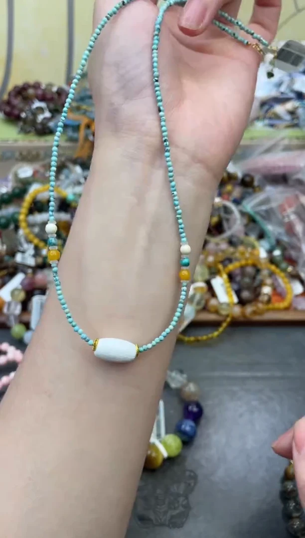 银S925镶嵌琥珀项链421