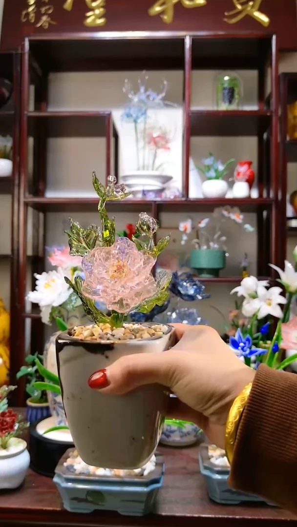 【闪购商品】琉璃颈饰冰透粉芙蓉