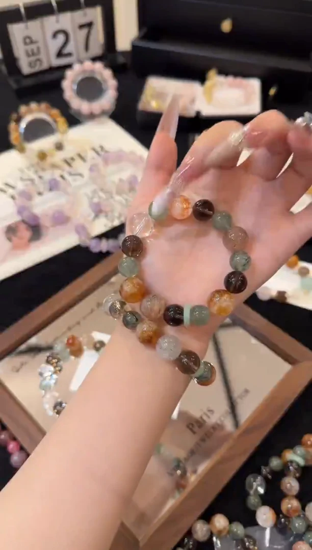 未镶嵌手链水晶黑金超多宝x2489