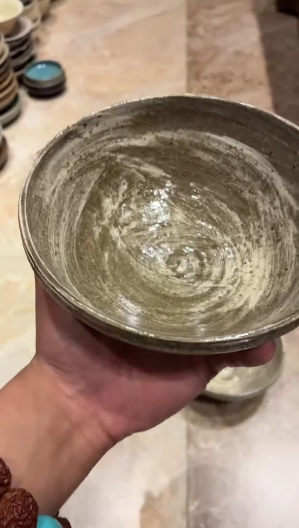 瓷片想****?243 黑陶粉引手工碗1个