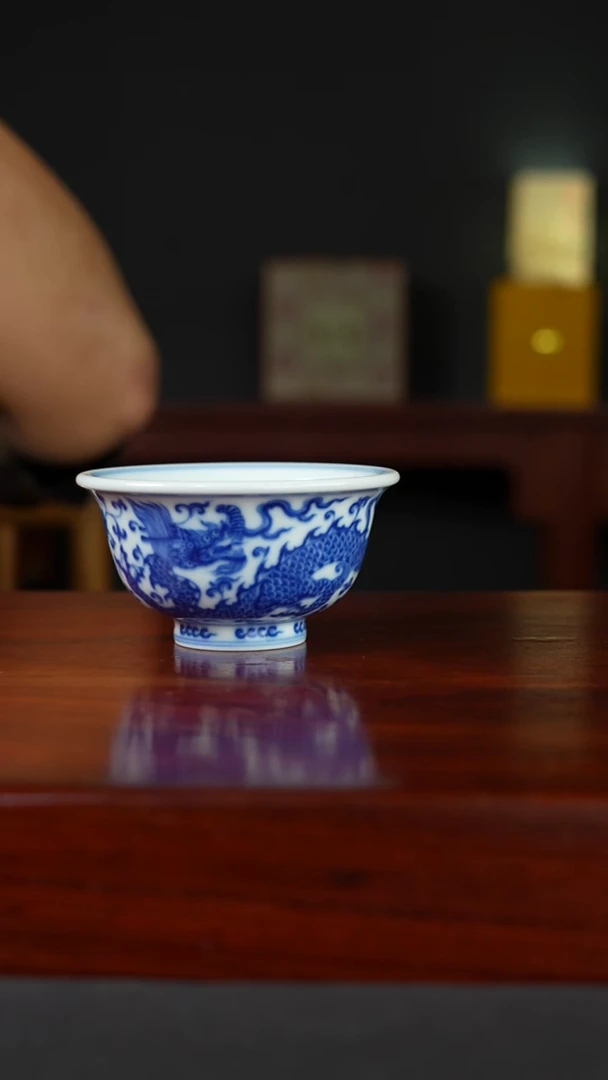 祖传窑真柴窑传承400年龙纹压手杯