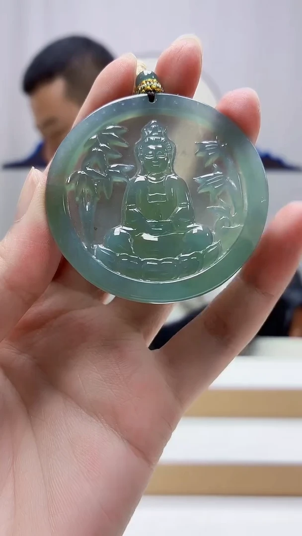 未镶嵌定制翡翠4898zm-毛货挂件观音61