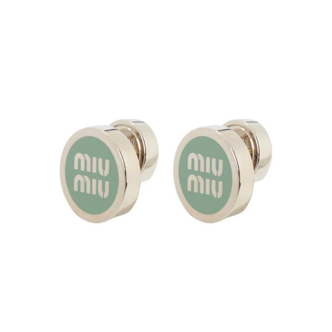 未使用 MIU MIU/缪缪 【念念特价】MIUMIU 耳环 金属LOGO 圆形