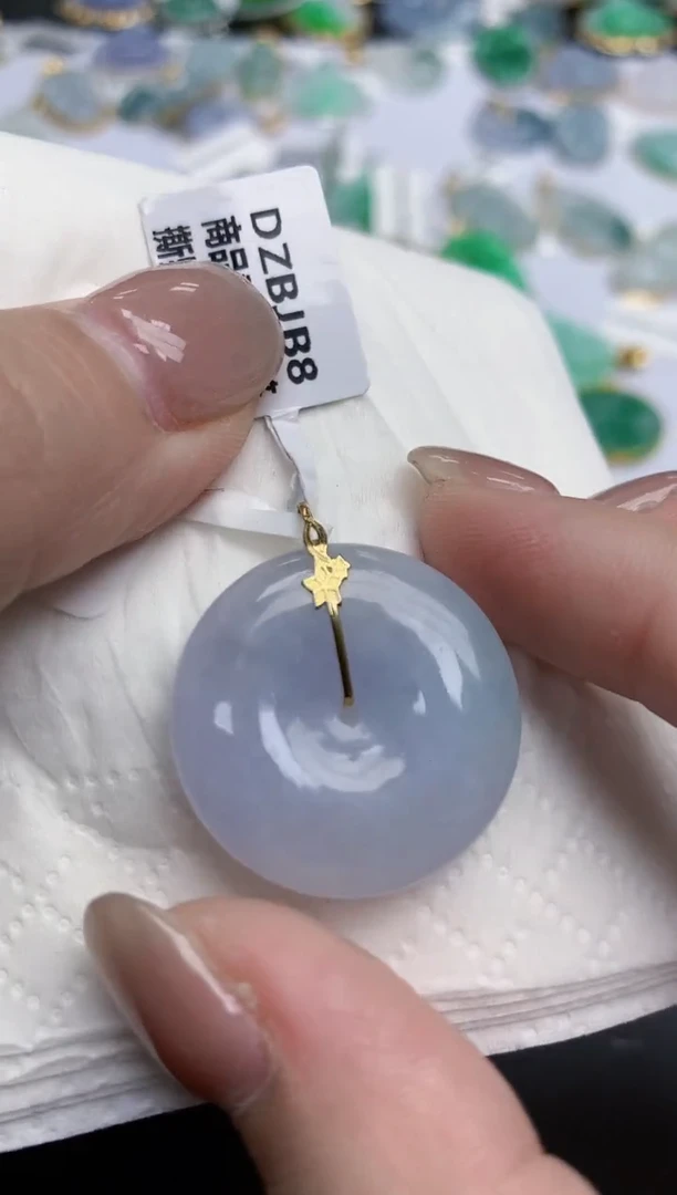 【闪购商品】翡翠颈饰18K金镶嵌天然缅甸翡翠A货