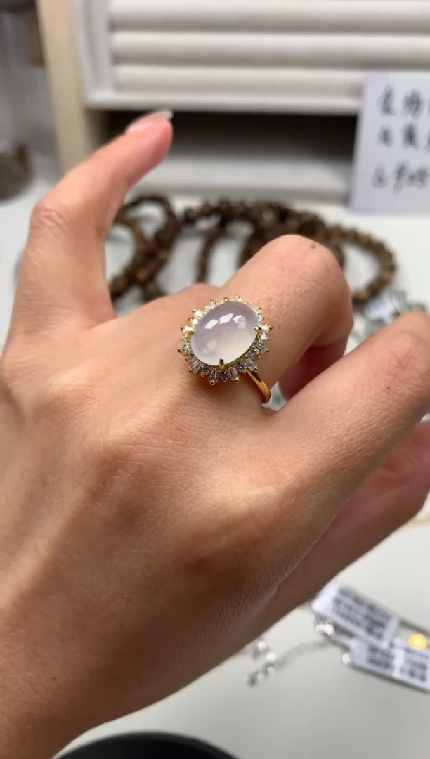 银S925镶嵌戒指翡翠?**?265