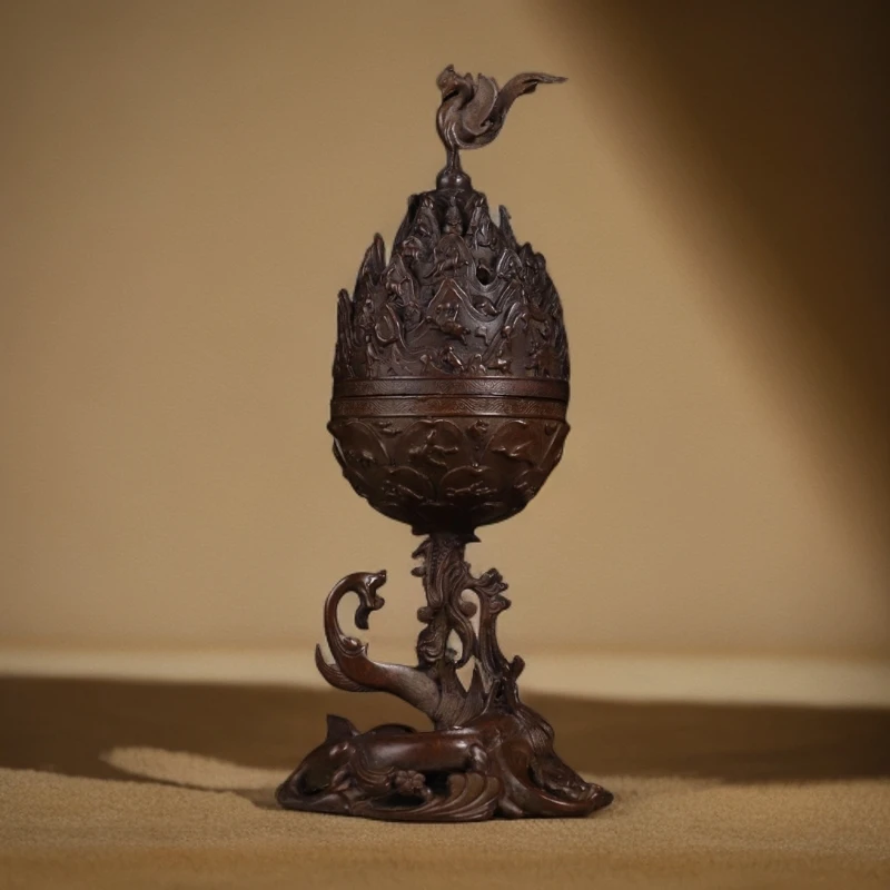 苏工纯铜龙凤博山熏香炉室内沉香盘香檀香炉创意摆件家用博山炉