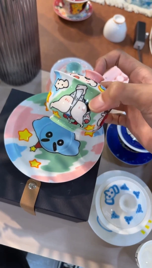 瑕疵！！！！，不退不换手绘手绘！！！高温釉下彩手绘陶瓷