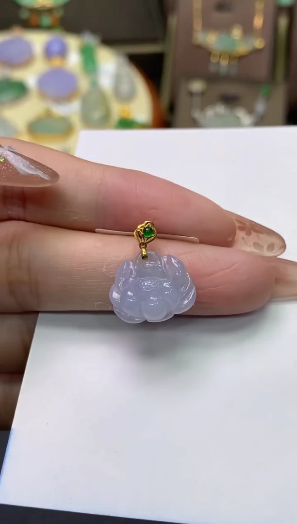 【闪购商品】翡翠颈饰18K金镶嵌净货11065