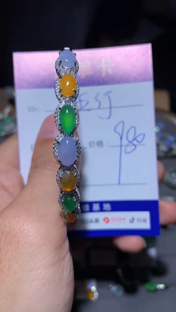 【闪购商品】翡翠手镯银S925镶嵌 五行缺肉