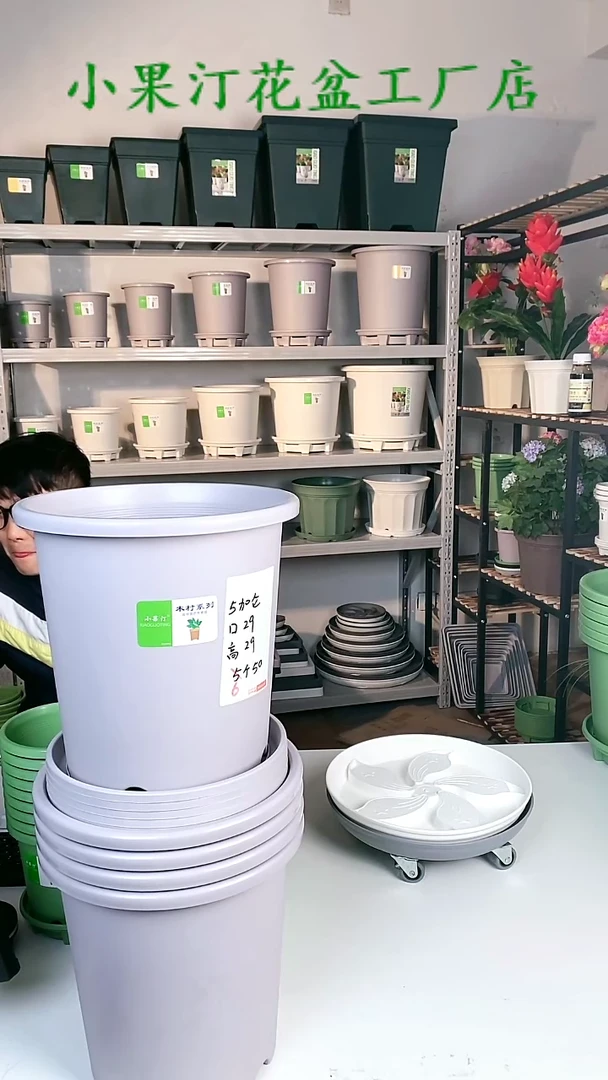 【闪购商品】塑料白色330带轮*3+四季盆7号*2