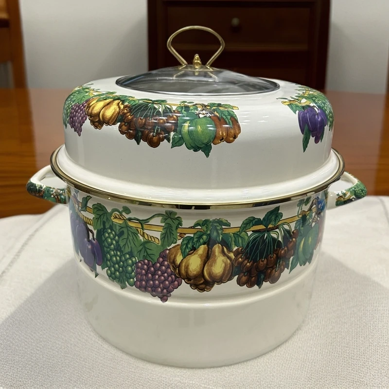 欧式家用蒸锅包子汤锅双耳