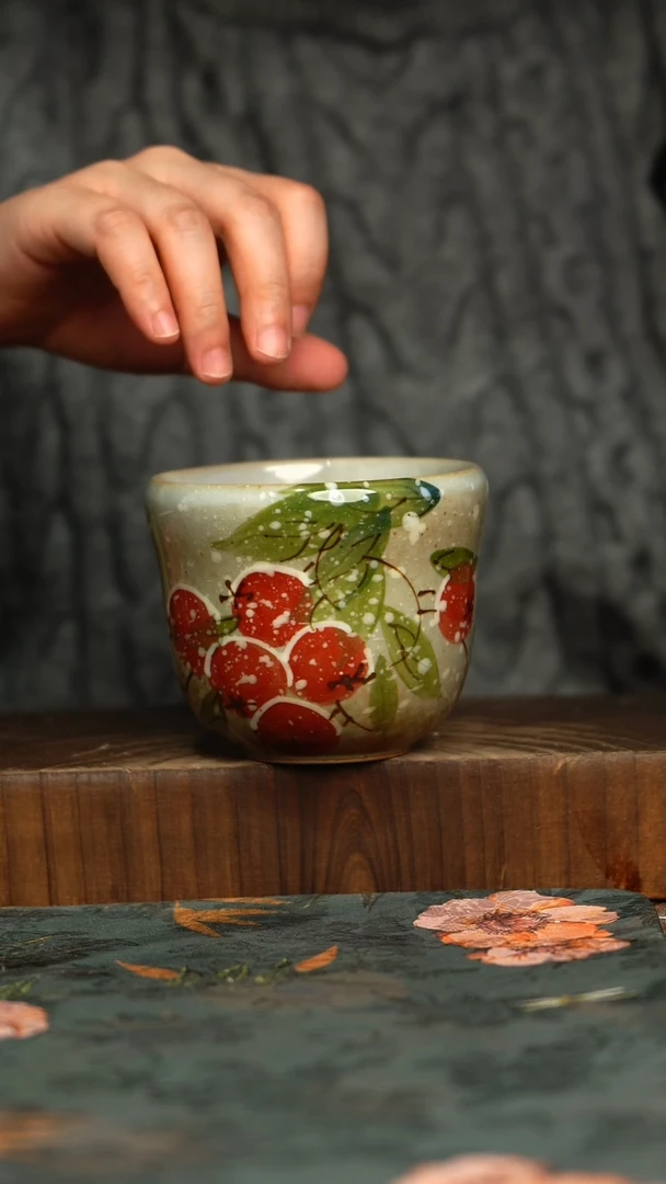 杯釉下彩手工手绘同款陶器