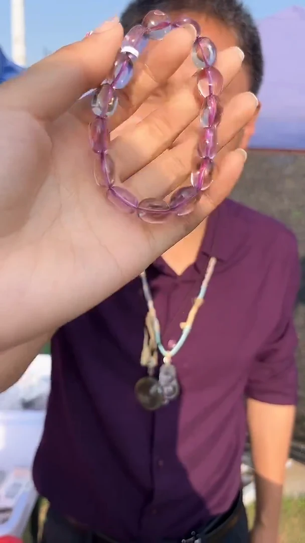 紫晶手链未镶嵌天然紫黄晶手串多样性发一mm
