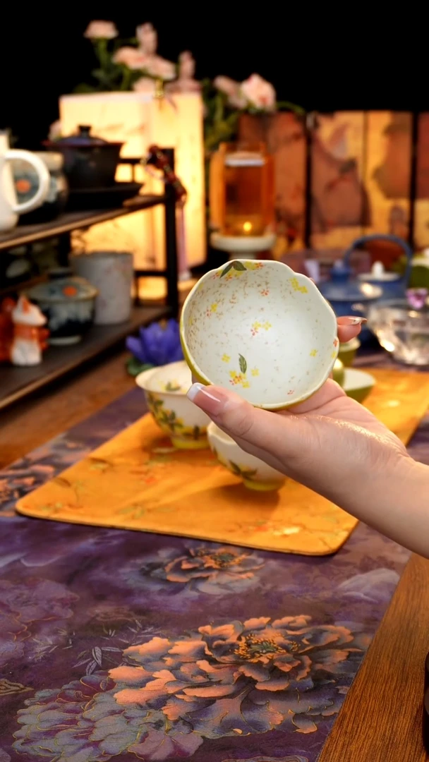 焦糖桂花内绘普洱杯