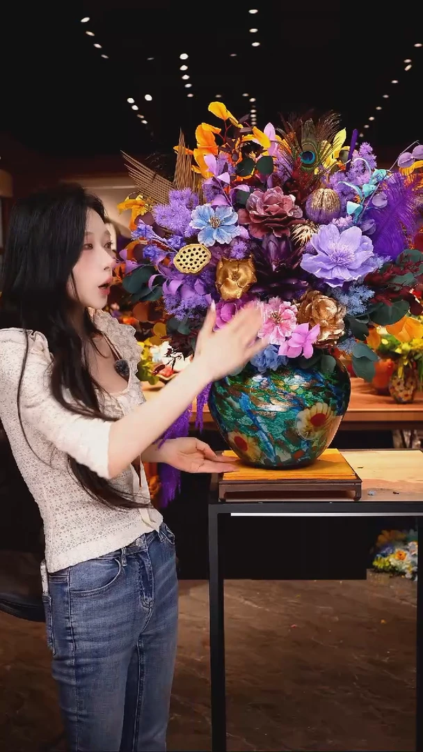 瓶琉璃手工花器花束空运包邮送货上门-以图片为准
