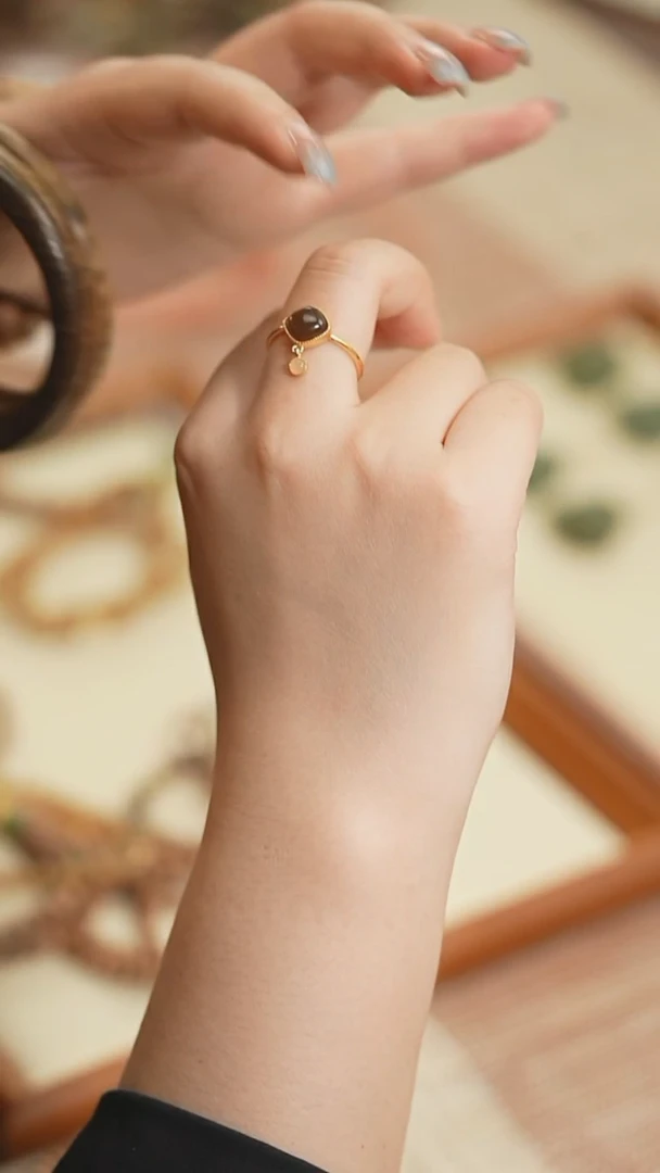 和田玉戒指未镶嵌【海边】糖玉戒指 （多样性发货）