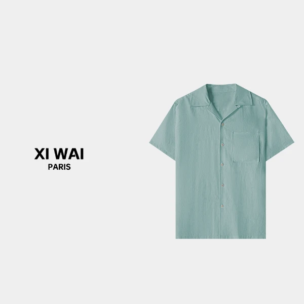 高级男装 春夏新品25s男士纯亚麻面料休闲透气T恤POLO短袖 T033