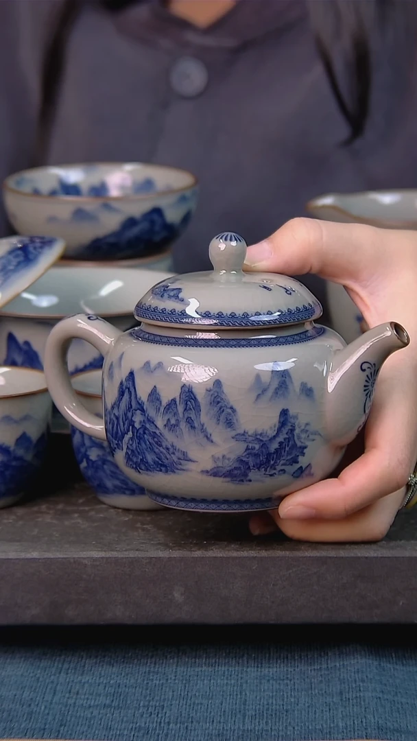 简装家用款1件套 老陶泥开片纹陶瓷茶具