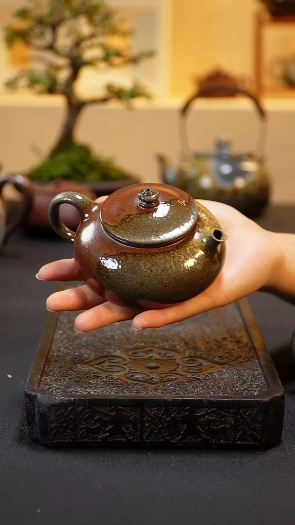 茶壶紫砂纯自然柴烧