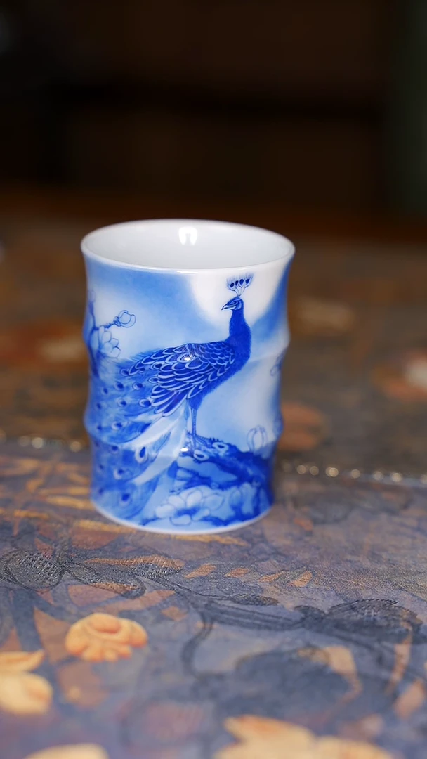 【闪购商品】杯铭墨 孔雀竹节杯杯