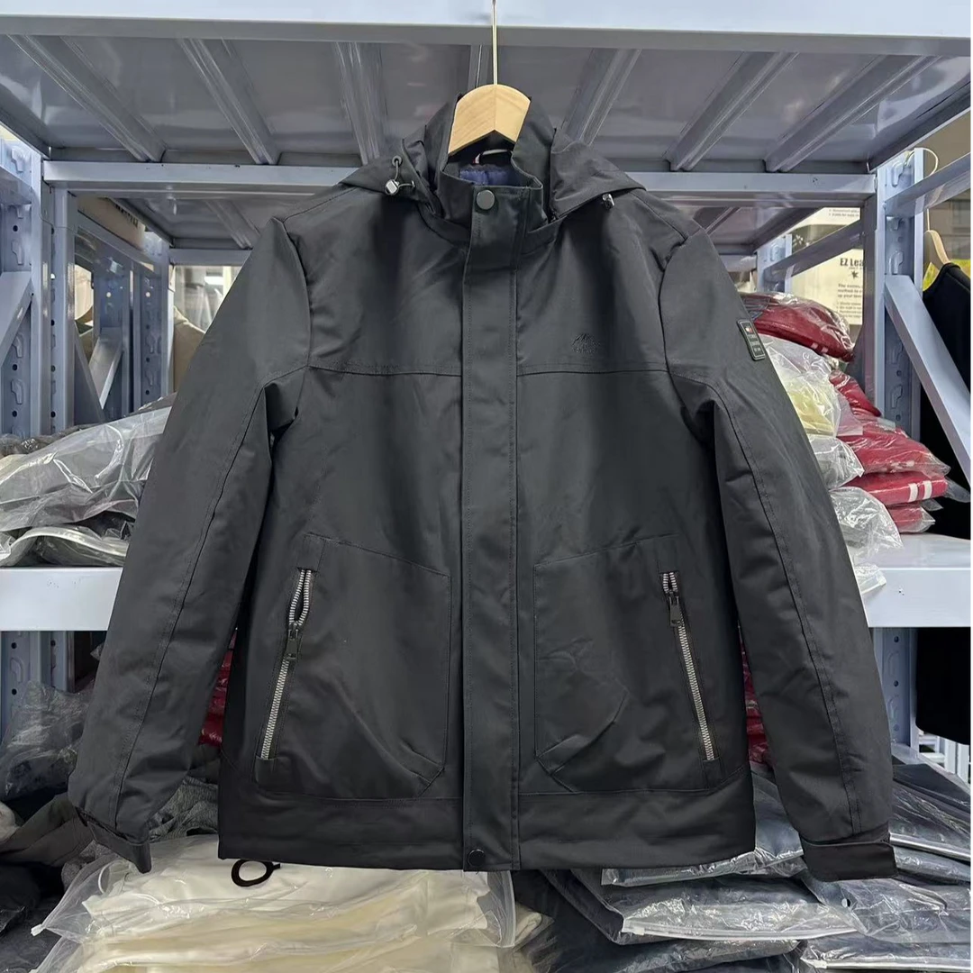 男士户外休闲抓绒可脱卸帽子夹克外套F84